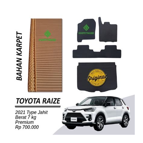 Jual Karpet Karet Mobil Toyota Raize Black Tipe Jahit Full