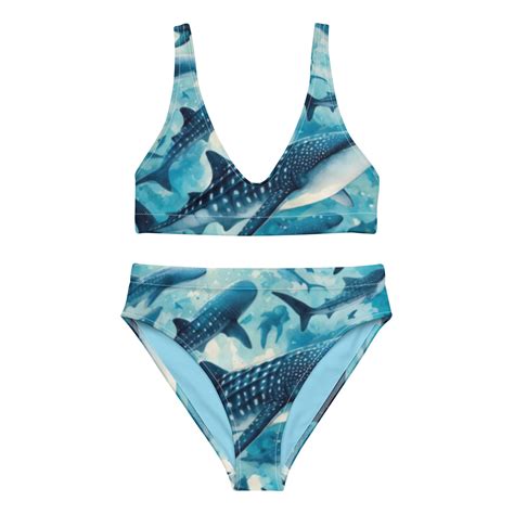 Whale Shark Blues Scuba Bikini High Waisted Set The Dive Compass