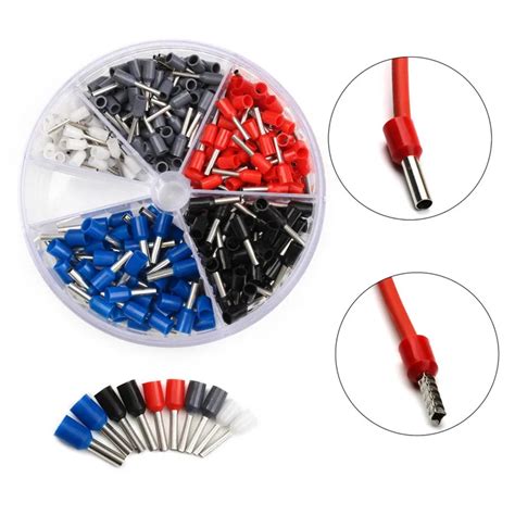 400 PCS Cord End Terminals Insulated Splice Electric Wire Cable Crimp