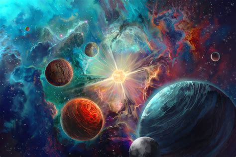 Colorful Solar System Wallpaper