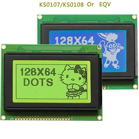 5V 128X64 DOTS LCD Module Blue Yellow Screen 12864 Display With