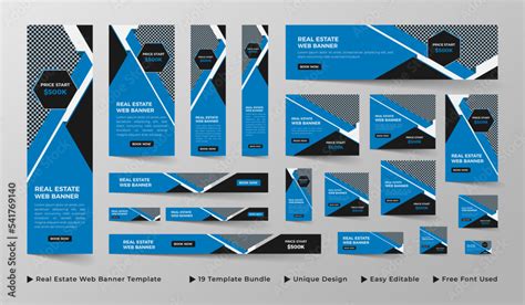 Real Estate Web Banner Template Design Vector Horizontal And Vertical