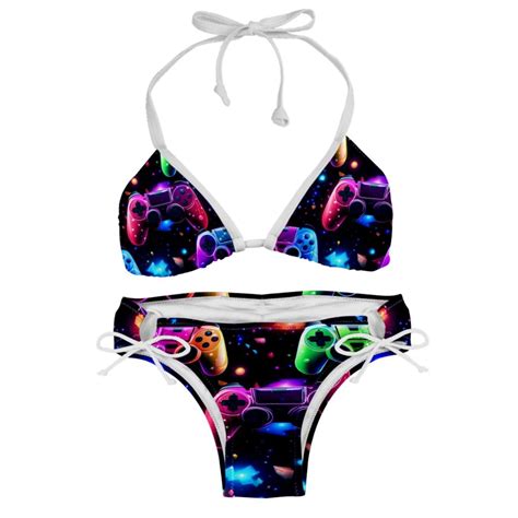 Game Controller Women S Swimsuit Bikini Set Detachable Sponge