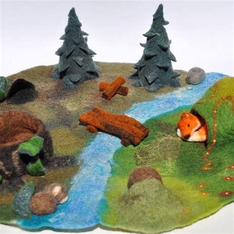 Waldorf Felt Play Mat Playmat Wet Felted Playscape Landscape Etsy