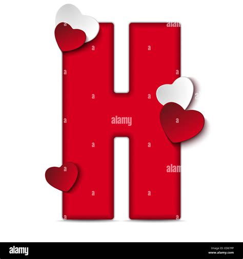 Vector Alphabet Letters With Red Heart Valentine Day Stock Photo Alamy