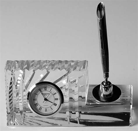 Clocks Clock And Pen Holder Combo By Waterford Crystal Replacements Ltd