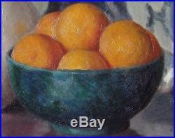 Grande Lumineuse Nature Morte Aux Oranges Fa Ence Toile