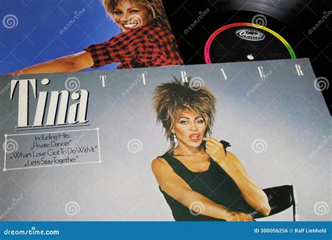 Closeup Of Tina Turner Private Dancer Vinyl Record Cover Album