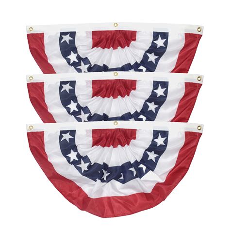 American Pleated Fan Flag, USA Patriotic Half Fan Bunting Flag, 4th of