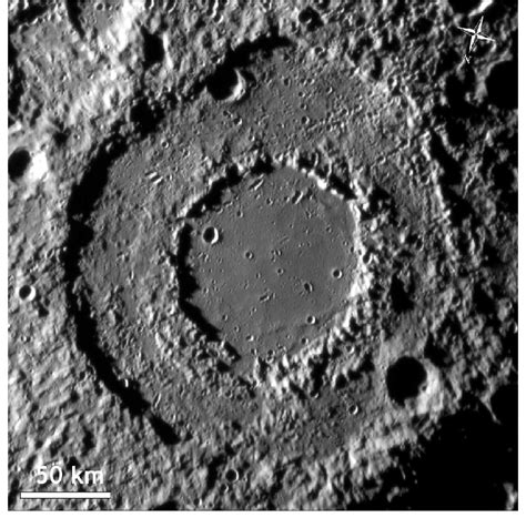 Peak-ring crater Michelangelo on Mercury. Source: Messenger, Mercury ...