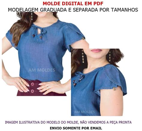 Molde Blusa Feminina Manga Tulipa P A G Elo