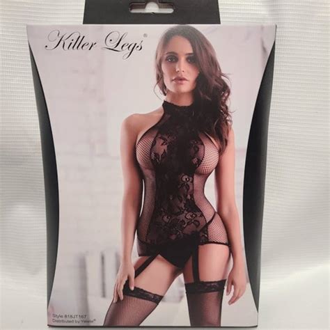 Killer Legs Intimates Sleepwear Front Lace Strip Halter