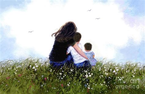 Mother Son And Baby Daughter Hugging Painting By Vickie Wade Fine Art