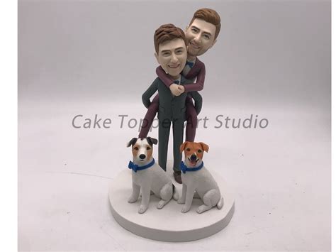 Gay Wedding Toppers Same Sex Cake Topper Grooms Cake Topper Custom Bobblehead Gay Cake Topper