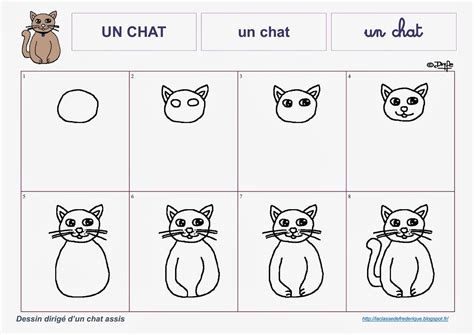 laclassedefrederique Dessins dirigés Dessin chat Apprendre à