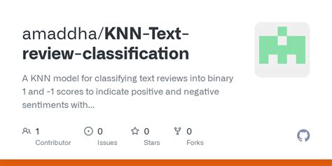 GitHub Amaddha KNN Text Review Classification A KNN Model For