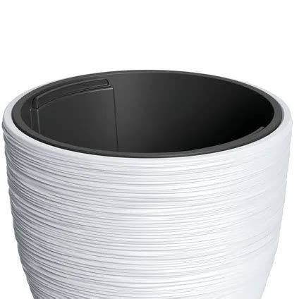 Prosperplast Pot De Fleurs Furu Stripes Plastique Blanc D30 Cm