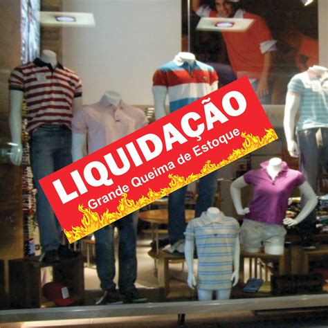 Adesivo de Vitrine Liquidação Grande Queima de Estoque Elo7