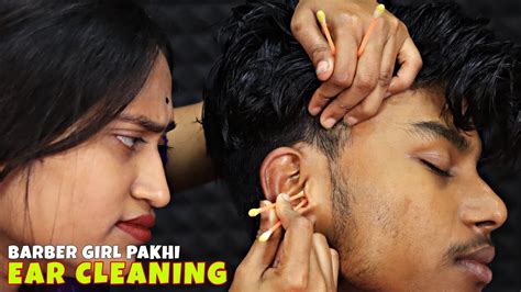 Ear Cleaning Asmr Earwax Removal And Ear Massage By Barber Pakhi Head