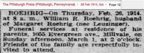 William Albert Roehrig 1874 1914 Find A Grave Memorial