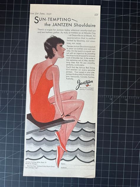 Vintage 1930 Jantzen Swimsuits Print Ad Etsy