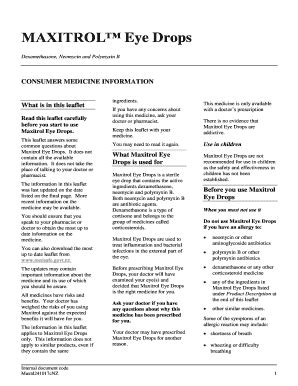 Fillable Online Common Side Effects of Maxitrol (Neomycin, Polymyxin B ...