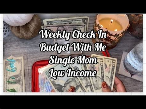 Low Income Cash Envelopes Budget Weekly Check In Single Mom October