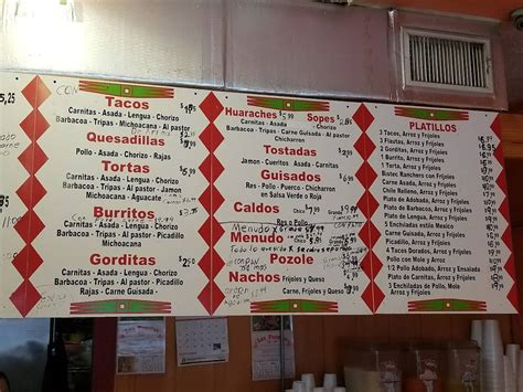 Menu At Las Fuentes Taqueria Restaurant Fort Worth