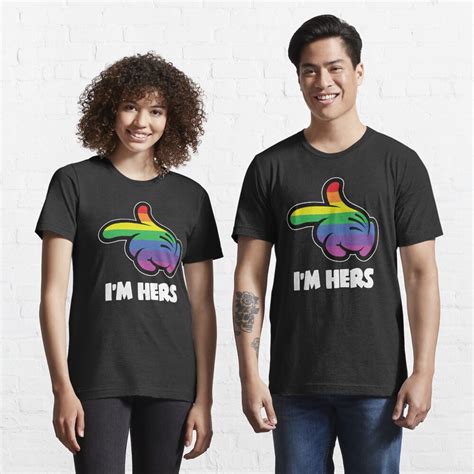 Lesbian Couple Im Hers Shes Mine LGBT Matching T Shirt For Sale By Printedkicks Redbubble