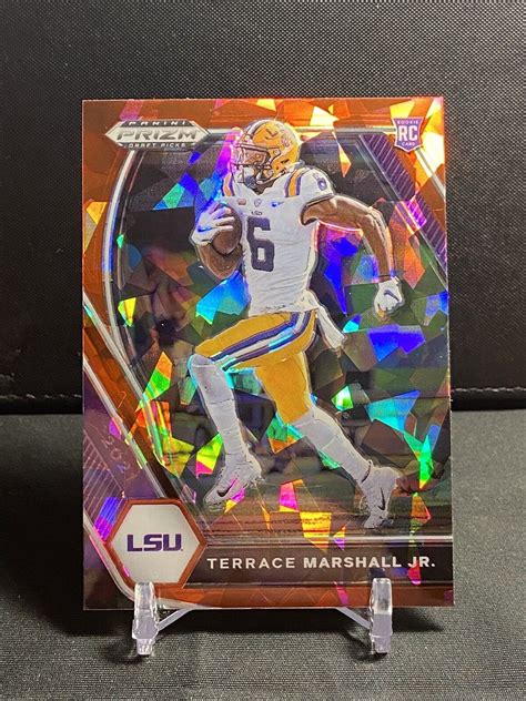 Terrace Marshall Jr 2021 Prizm Draft Picks 157 Red Cracked Ice RC