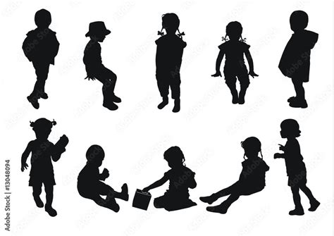 kids silhouettes stock vector adobe stock