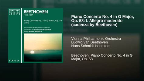 Piano Concerto No 4 In G Major Op 58 I Allegro Moderato Cadenza