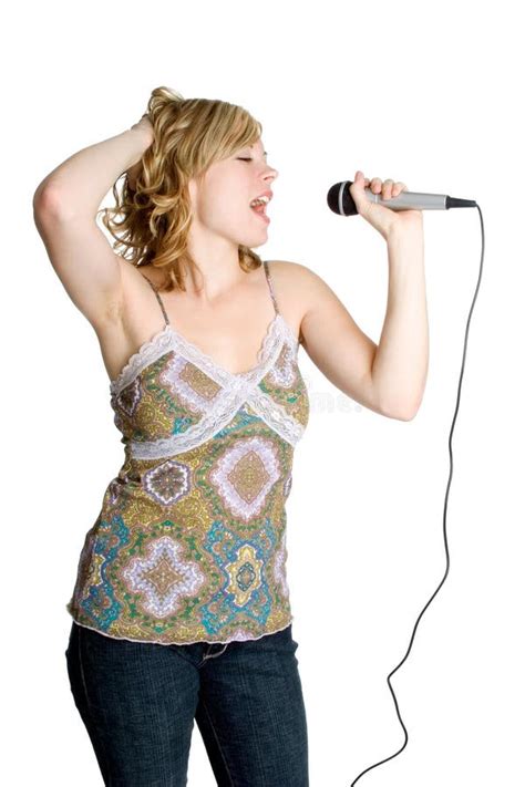 Karaoke Girl stock photo. Image of blond, diva, performer - 3300956