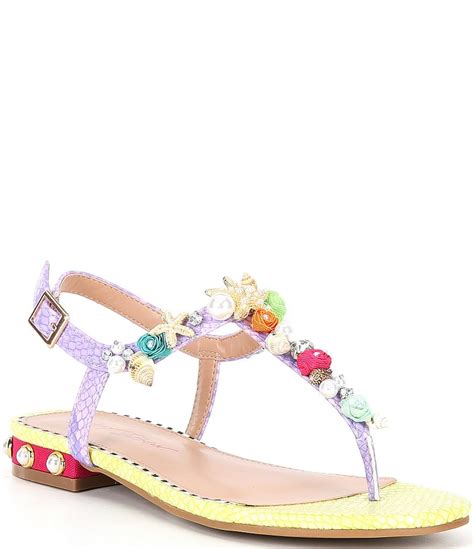 Betsey Johnson Rihanna Seashell Embellished Thong Sandals Dillard S