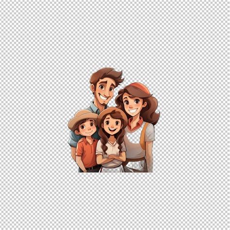 Desenho De Fam Lia Latina Em D Estilo De Desenho Animado Fundo Transparente Psd Premium