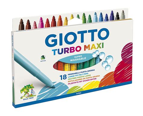 Giotto Turbo Maxi F076300 Pennarelli Punta Larga Da 5mm Confezione