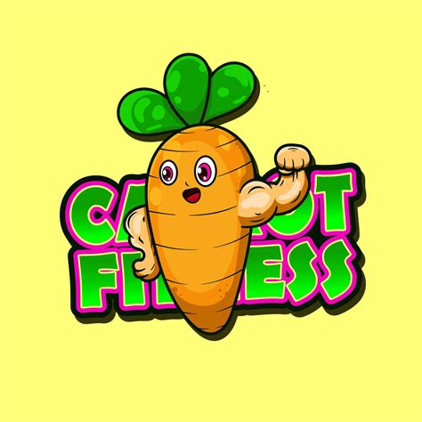 Cute Carrot Mascot With Muscular Arms 20866435 Vector Art At Vecteezy