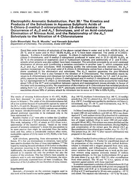 PDF Electrophilic Aromatic Substitution Part 30 The Kinetics And