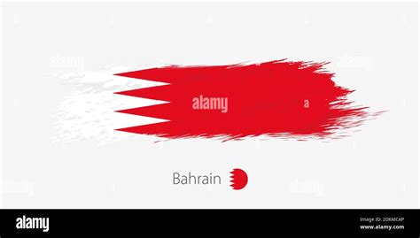 Flag Of Bahrain Grunge Abstract Brush Stroke On Gray Background