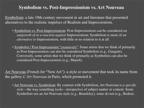 Ppt Symbolism Vs Post Impressionism Vs Art Nouveau Powerpoint