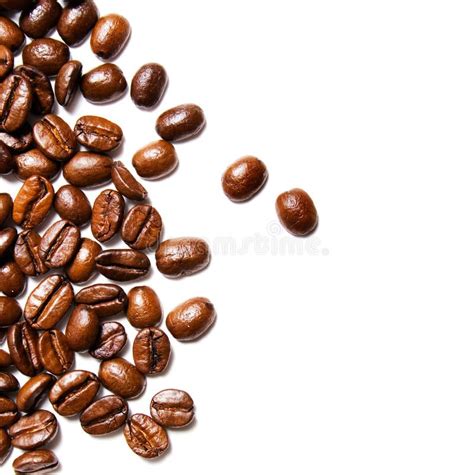 Coffee Beans Close-Up on White Background