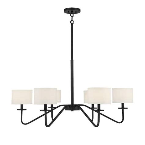 Savoy House Meridian 42 In W X 18 In H 6 Light Matte Black Chandelier