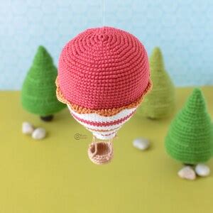 Crochet Pattern Hot Air Balloon Amigurumi Stuffed Doll Easy Instructions Handmade