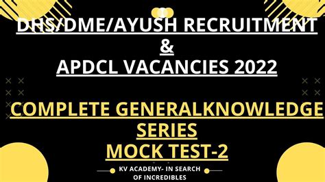 Dhs Dme Ayush Recruitment Apdcl Vacancies Complete Gk Current