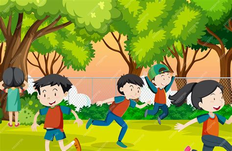 Premium Vector Kids Playing Red Light Green Light Game