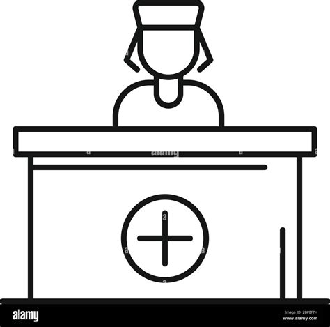 Hospital Reception Icon Outline Hospital Reception Vector Icon For Web