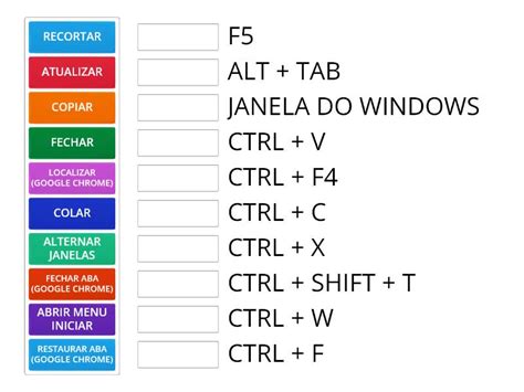 Atalhos De Teclado Match Up