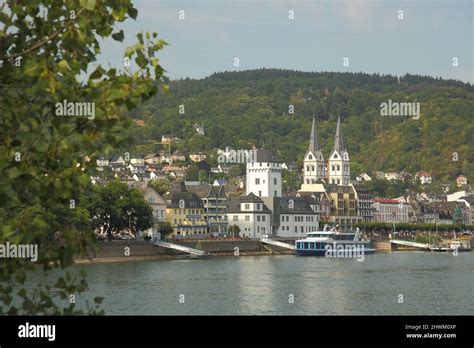 View of St. Severus and the Electoral Castle in Boppard, Rhineland ...