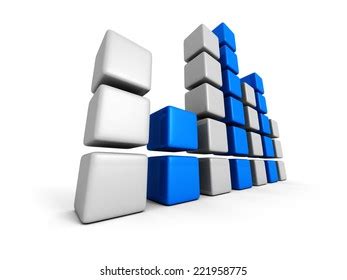 Block Bar Chart Diagram On White Stock Illustration