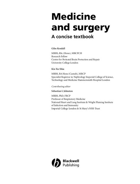 Medicine And Surgery A Concise Textbook Pdf Download